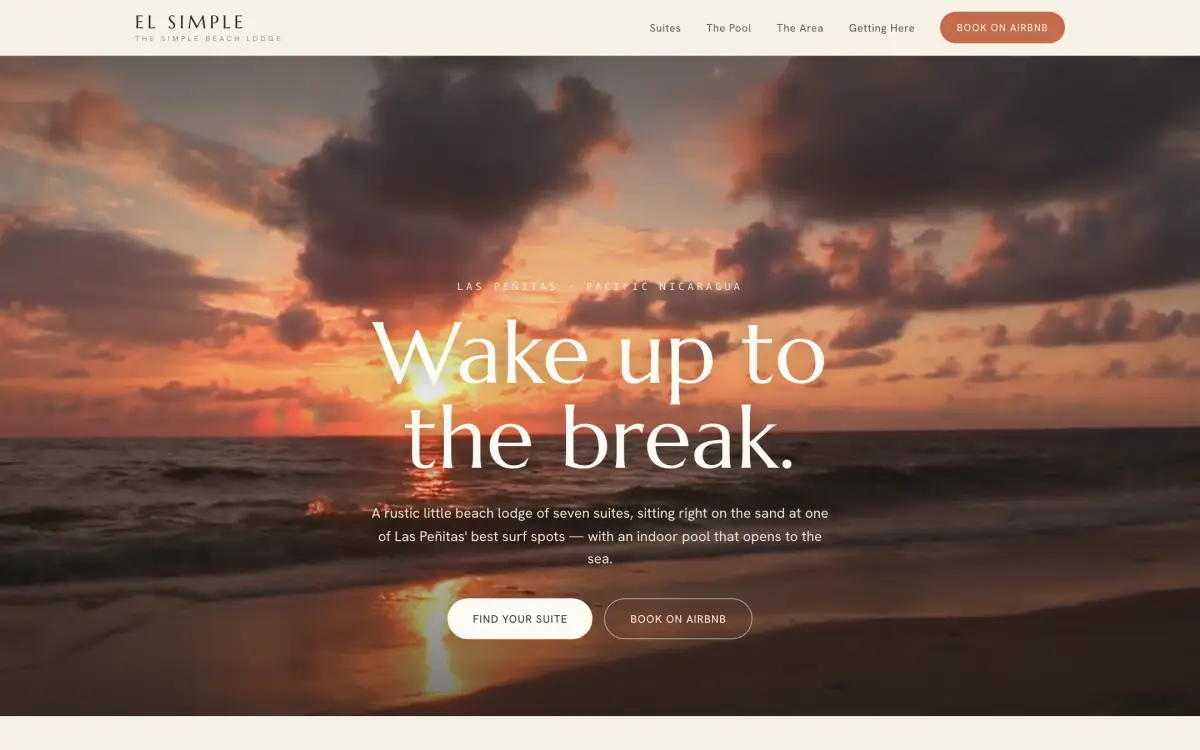 Screenshot of the El Simple website