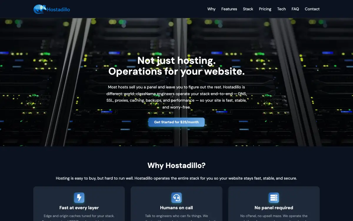 Hostadillo website