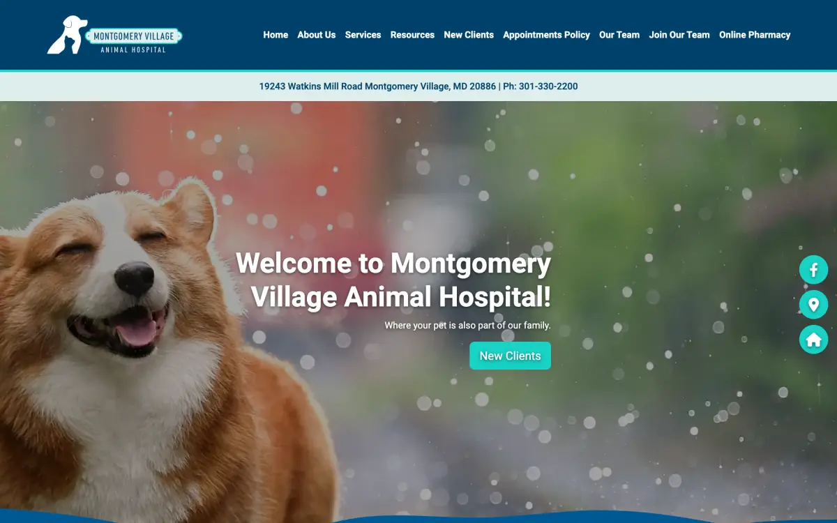 Montgomery Village Animal Hospital website