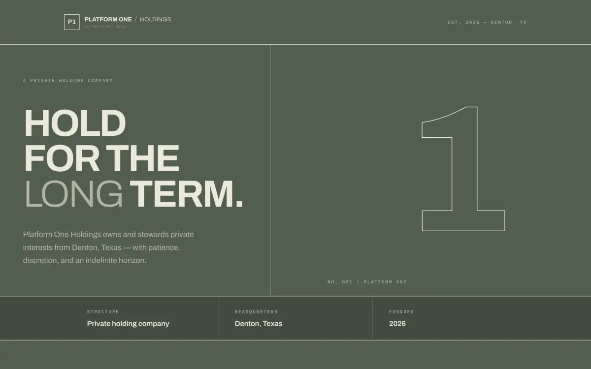 Platform One Holdings website