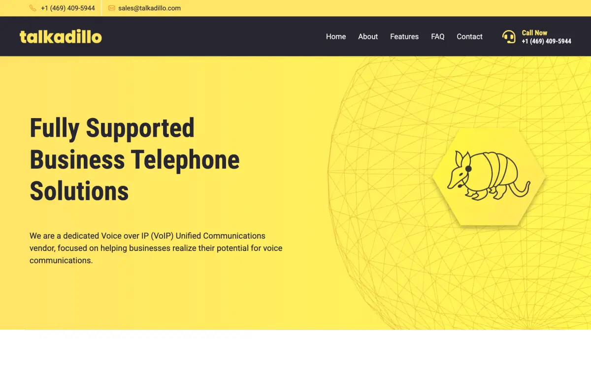 Screenshot of the Talkadillo website